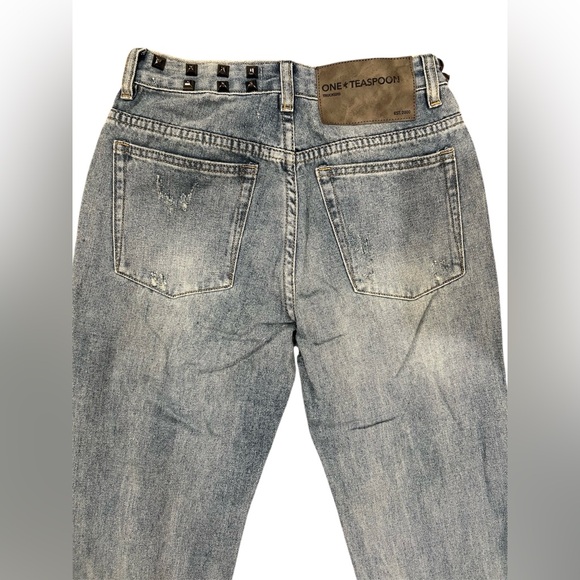 One Teaspoon Light Blue Straight Leg Jeans - Picture 4 of 6